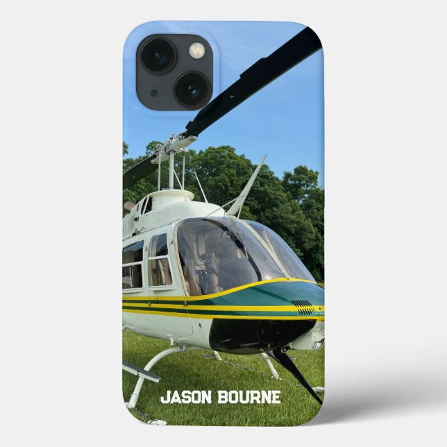 Monogram Helicopter Photo, Cool & Stylish Aviation Case-Mate iPhone Case (Back)