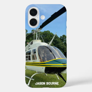 Monogram Helicopter Photo, Cool & Stylish Aviation iPhone 16 Case