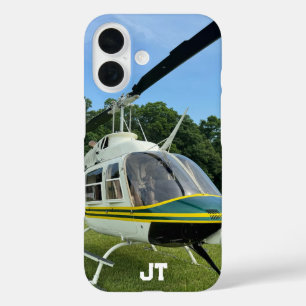 Monogram Helicopter Photo, Cool & Stylish Aviation iPhone 16 Case