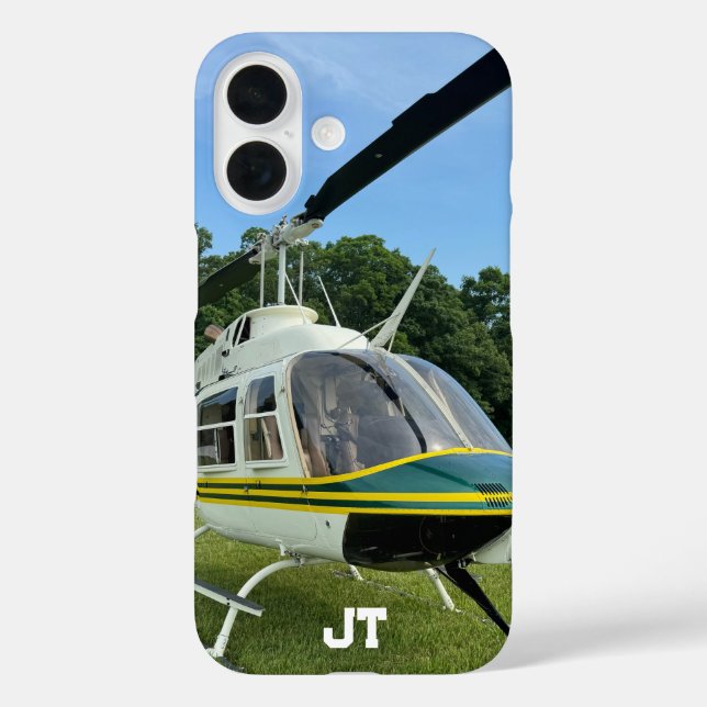 Monogram Helicopter Photo, Cool & Stylish Aviation Case-Mate iPhone Case (Back)
