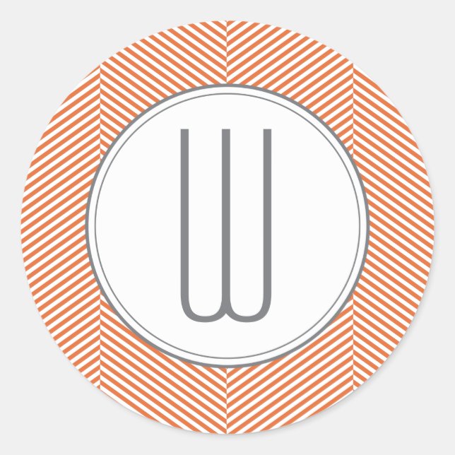 Monogram Herringbone Stickers Orange (Front)