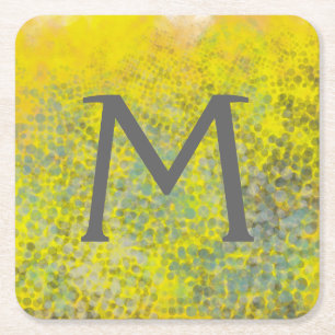 Monogram Hive I Square Paper Coaster