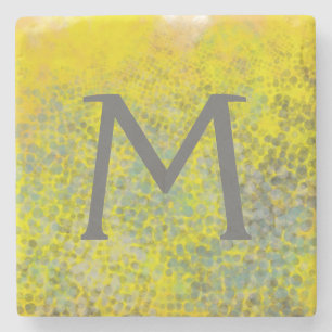 Monogram Hive I Stone Coaster