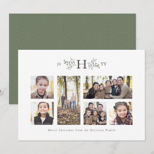 Monogram  holiday photo collage card