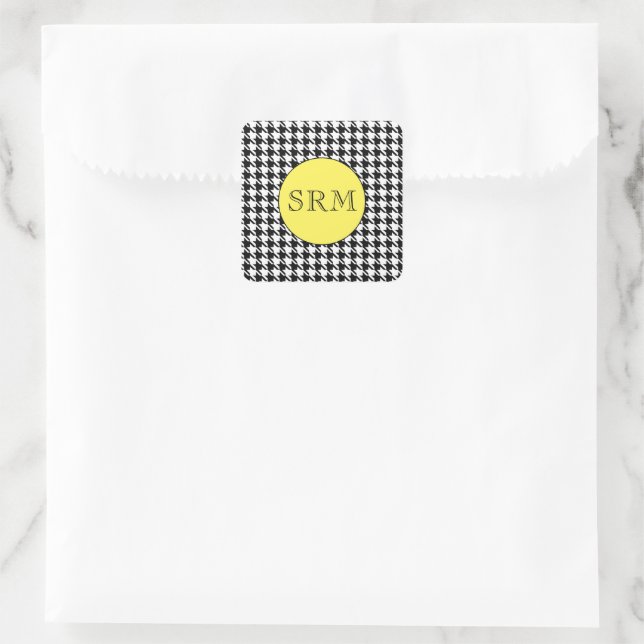 Monogram Houndstooth 1.5" Stationery Stickers (Bag)