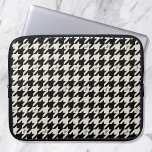 Monogram Houndstooth Custom Black Off white Laptop Sleeve<br><div class="desc">Treat yourself or a loved one to a bespoke monogrammed laptop sleeve. Featuring the iconic Houndstooth pattern in neutral black and off white. This timeless plaid is a recurring theme in the design world - bold, modern and never going out of style! Your initials are incorporated into the pattern throughout,...</div>