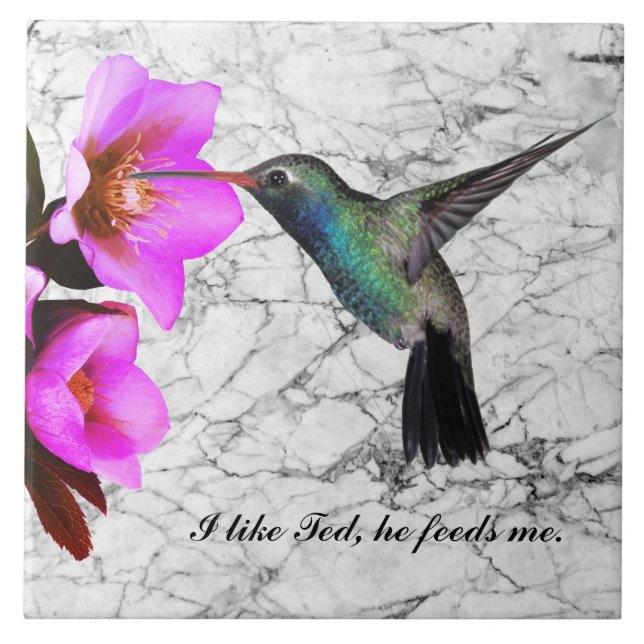 MONOGRAM HUMMINGBIRD CERAMIC TILE (Front)