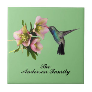 MONOGRAM HUMMINGBIRD CERAMIC TILE