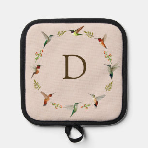 Monogram Hummingbird Pot Holder