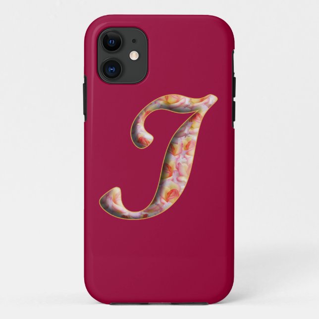 Monogram I in Roses Pattern Iphone 5 Case (Back)