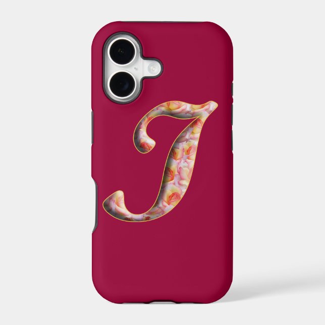 Monogram I in Roses Pattern Iphone 5 Case (Back)
