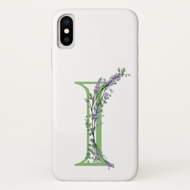 Monogram I Lavender Eucalyptus Case-Mate iPhone Case (Back)