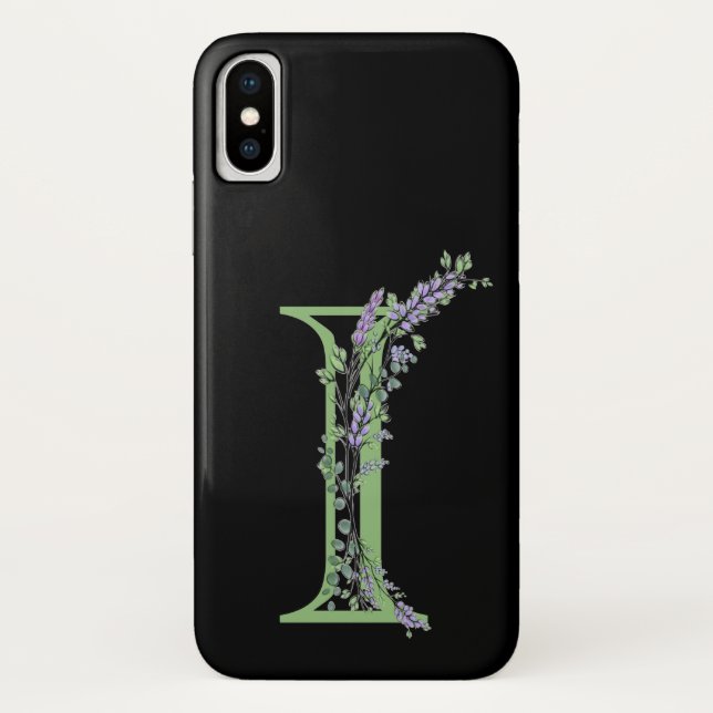Monogram I Lavender Eucalyptus Case-Mate iPhone Case (Back)