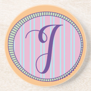 Monogram I Sandstone Coaster
