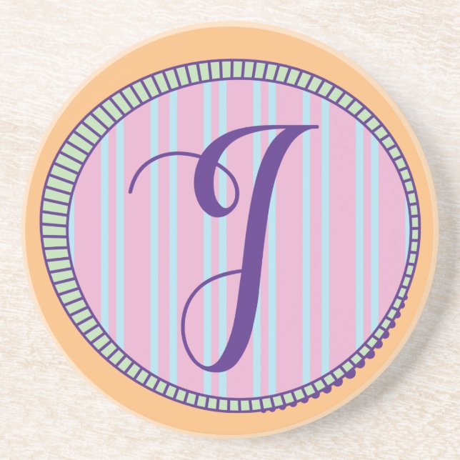 Monogram I Sandstone Coaster (Front)