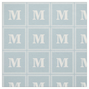Monogram ice blue fabric