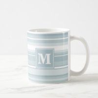 Monogram ice blue stripes