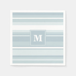 Monogram ice blue stripes napkin