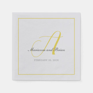 Monogram Illuminating Yellow, and Grey Napkins