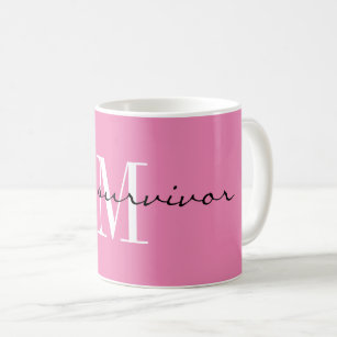 Monogram "i'm a survivor" Pink 11oz Classic Coffee Mug