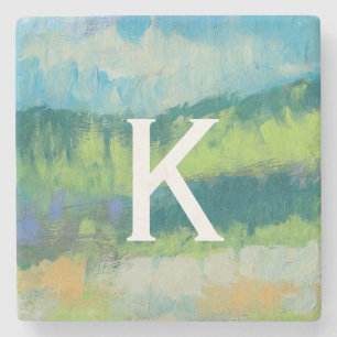 Monogram Impasto Field II Stone Coaster