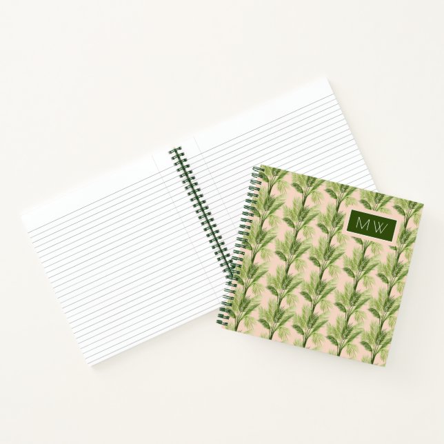 Monogram | Indoor Oasis | Palm Tree Pattern Notebook (Inside)