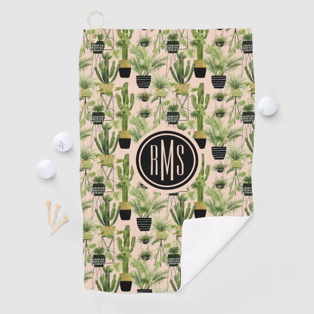 Monogram | Indoor Oasis | Plant Lineup Pattern Golf Towel (InSitu)