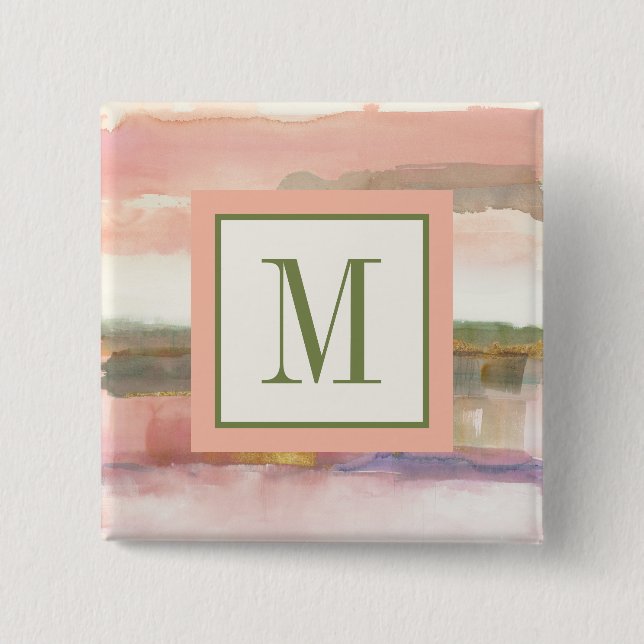 Monogram | Influence of Line and Colour Gold Crop 15 Cm Square Badge (Front)