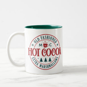 Monogram Inital Typography Hot Cocoa Two-Tone Coffee Mug