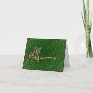 Monogram Initial A Daisies Art Personalised Note Card