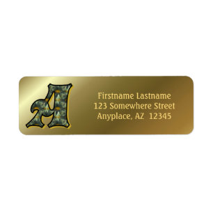 Monogram Initial A Daisies Art Return Address Label
