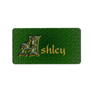Monogram Initial A Daisy Floral Art Personalised Label