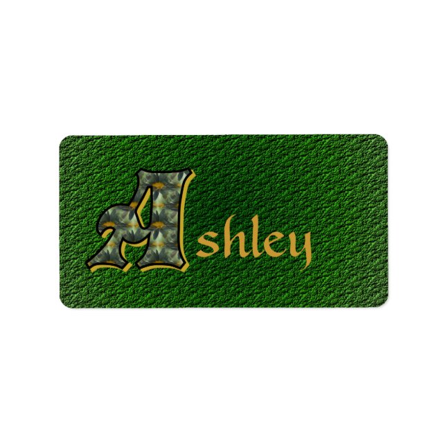 Monogram Initial A Daisy Floral Art Personalised Label (Front)