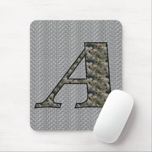 Monogram Initial A Hydrangea Flowers Mouse Pad