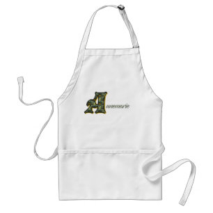 Monogram Initial A Name Daisies Art Personalised Standard Apron