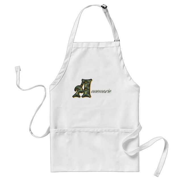 Monogram Initial A Name Daisies Art Personalised Standard Apron (Front)