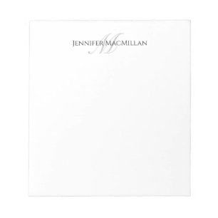 Monogram Initial and Full Name Personalised Notepad