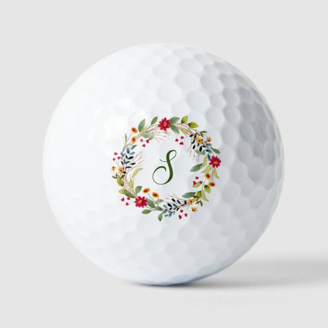 Monogram Initial and Name Personalised Golf Balls (Front)
