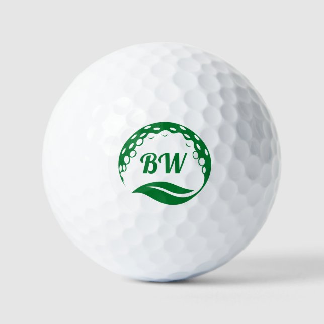 Monogram Initial and Name Personalised Golf Balls (Front)