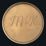 Monogram Initial Antique Gold Wax Seal Sticker<br><div class="desc">Designed to coordinate with our Monogram Wax Seal Collection, these wax seal stickers will add a beautiful finishing touch to your invites and envelopes. This design features cursive monogram initials on a antique gold colour wax seal. More gorgeous colours and designs are available in the collection. Please note that this...</div>