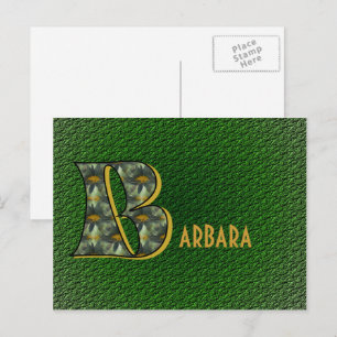Monogram Initial B Daisies Art Personalised Postcard
