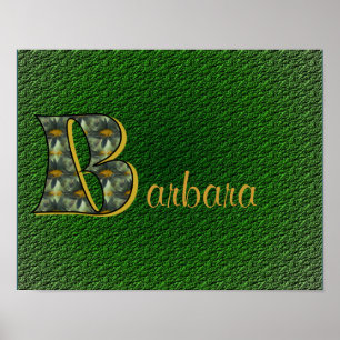 Monogram Initial B Daisies Floral Art Personalised Poster