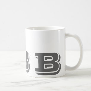 Monogram Initial B Grey Modern Coffee Mug