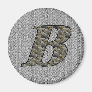 Monogram Initial B Hydrangea Floral Magnet