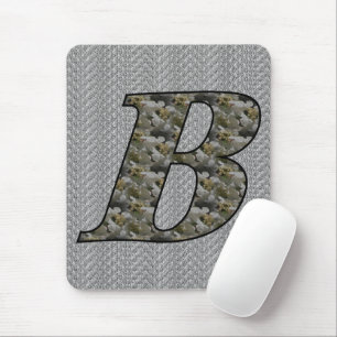 Monogram Initial B Hydrangea Flowers Mouse Pad