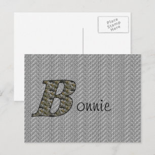 Monogram Initial B Hydrangea Flowers Personalised Postcard