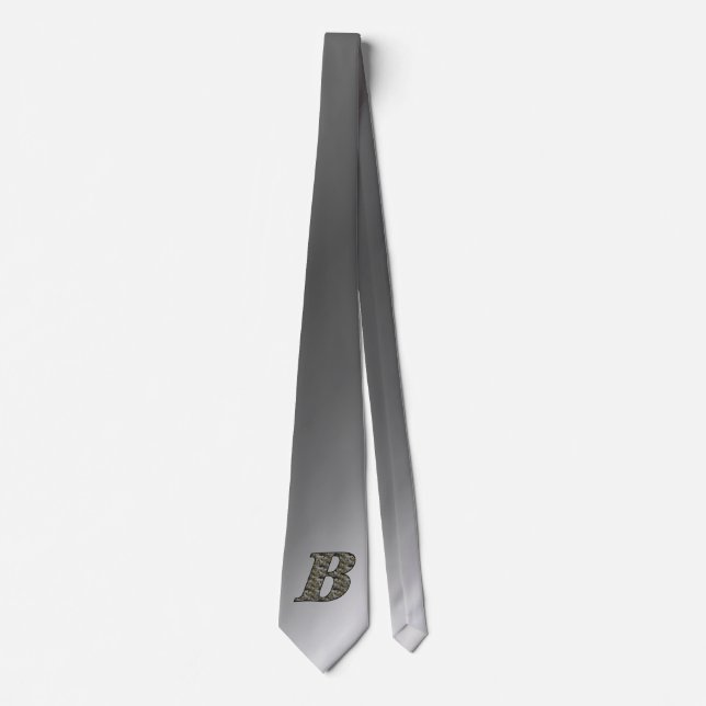 Monogram Initial B Hydrangea Flowers Tie (Front)