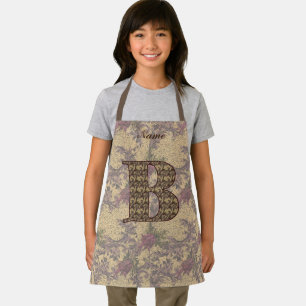 Monogram Initial B Vintage Floral Personalised Apron