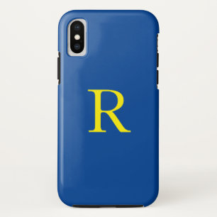 Monogram Initial Blue Yellow Colourful Bright 2020 iPhone XS Case