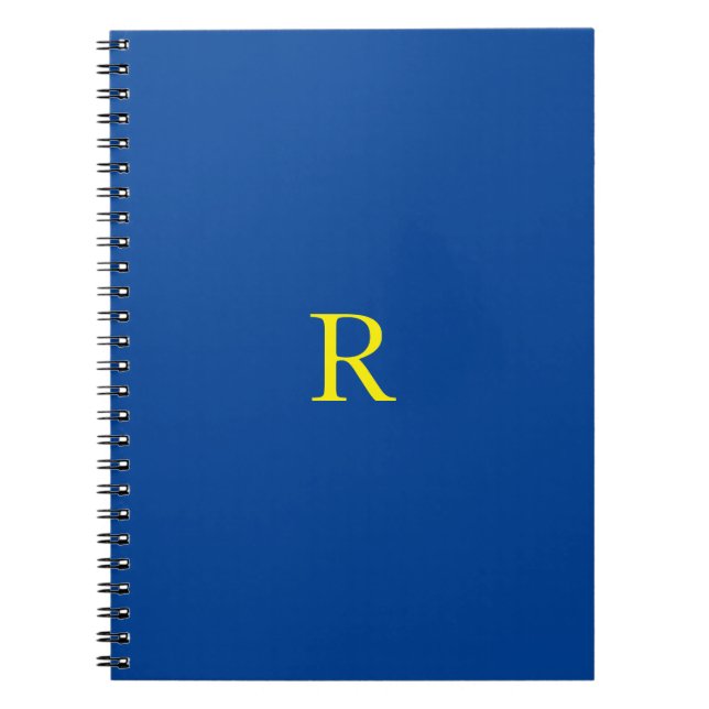 Monogram Initial Blue Yellow Colourful Bright 2020 Notebook (Front)